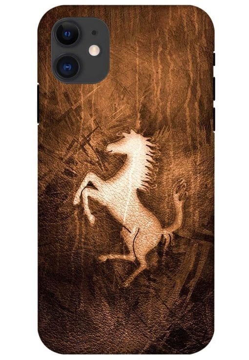 Ferrari Logo On Leather Apple Iphone 11 Back Cover