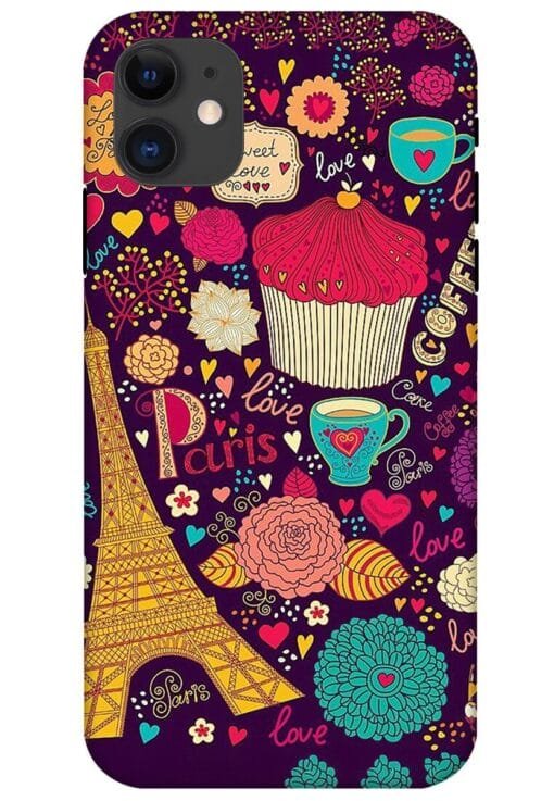 Love Paris Apple Iphone 11 Mobile Cover
