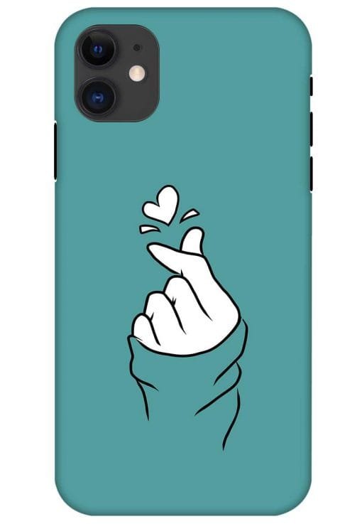 Korean Heart Sign Art Apple Iphone 11 Back Cover