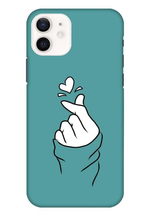 Korean Heart Sign Art Apple Iphone 12 Back Cover