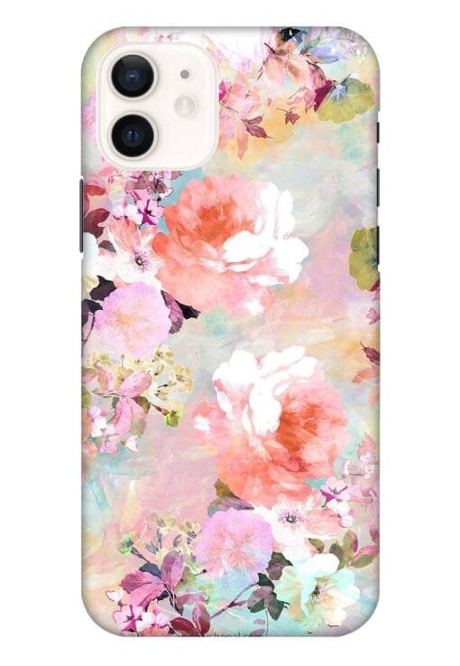 Water Color Flower Art Apple Iphone 12 Mobile Cover