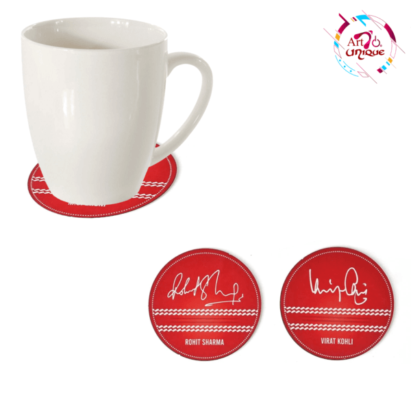 Cricket Themed Coaster Set of 6 with Proper Coaster Stand