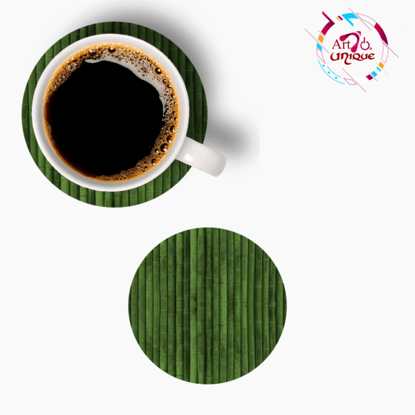 Coaster Set of 6 Natural Wooden Bamboo Tree Style | Coasters with Beautiful Coaster Stand
