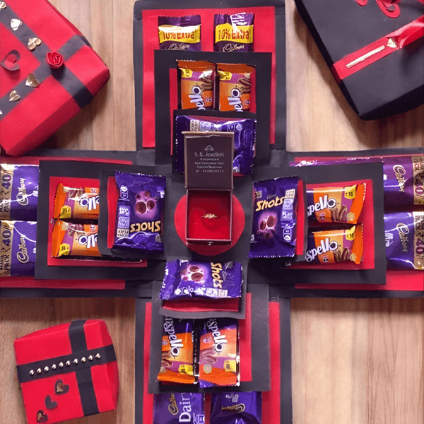Explosion Box Diy Explosion Gift Box For Valentine's day (With Chocolate)