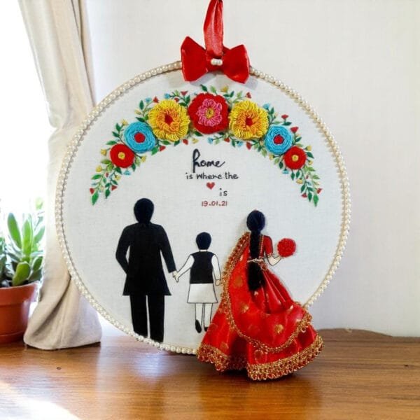 Personalized Handmade family Gift Embroidery Hoop | Perfect Gift for family | Signature Calendar Hoop (10 Inch)